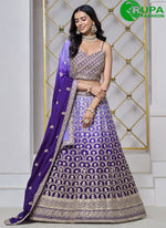 Load image into Gallery viewer, Eye Catchy Voilet Color Embroidery Work Traditional Wear Lehenga Choli