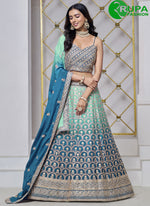 Load image into Gallery viewer, Wonderful Blue Color Embroidery Work And Traditional Lehenga Choli
