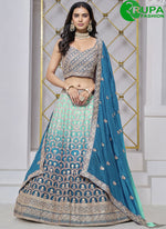Load image into Gallery viewer, Wonderful Blue Color Embroidery Work And Traditional Lehenga Choli