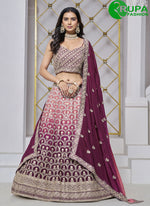 Load image into Gallery viewer, Outstanding Maroon Color Designer Embroidery Work Lehenga Choli