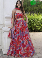Load image into Gallery viewer, Wonderful Red Color Georgette Designer Digital Print Lehenga Choli