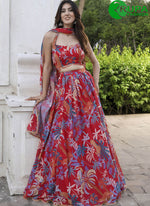 Load image into Gallery viewer, Wonderful Red Color Georgette Designer Digital Print Lehenga Choli