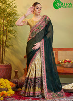 Load image into Gallery viewer, Lovely Green Color Organza Contemporary with Embroidered Work Saree