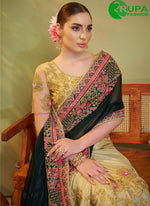 Load image into Gallery viewer, Lovely Green Color Organza Contemporary with Embroidered Work Saree