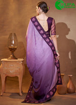 Load image into Gallery viewer, Eye Catchy Purple Color Embroidered Work Jimmy Chu Classic Saree