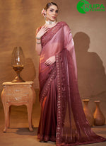 Load image into Gallery viewer, Splendorous Brown Color Jimmy ChuTrendy with Embroidered Work for Ceremonial Saree