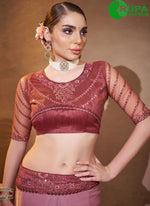 Load image into Gallery viewer, Splendorous Brown Color Jimmy ChuTrendy with Embroidered Work for Ceremonial Saree