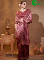 Load image into Gallery viewer, Splendorous Brown Color Jimmy ChuTrendy with Embroidered Work for Ceremonial Saree