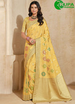 Load image into Gallery viewer, New Designer Yellow Color Silk Fancy, Weaving and Zari Work Trendy Saree