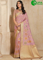 Load image into Gallery viewer, Attractive Pink Color Silk Fancy, Weaving and Zari Work Classic Saree