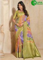 Load image into Gallery viewer, Splendid Green Color Peach and Pink Silk Fancy, Weaving and Zari Work Classic Saree