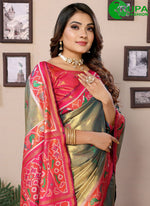 Load image into Gallery viewer, Splendorous Greay Color Banarasi Silk with Red Blouse Saree