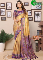 Load image into Gallery viewer, Marvelous Orange Color Banarasi Silk Weaving Work Traditional Saree for Ceremonia