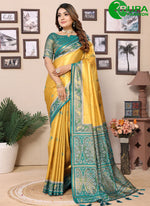 Load image into Gallery viewer, Lovely Mustard Color Banarasi Silk Trendy with Weaving Work Saree