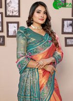 Load image into Gallery viewer, Magnificent Red Color Banarasi Tissue Silk And Wevon Patola Designer Saree