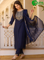 Load image into Gallery viewer, Wonderful Blue Color Rayon Trendy and Party Wear Salwar Suit