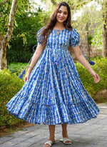 Load image into Gallery viewer, Delightful Blue Color Rayon Digital Print Work Casual Kurti