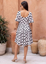 Load image into Gallery viewer, Divine White Color Digital Back Print Work Rayon Party Wear Kurti