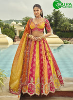 Load image into Gallery viewer, Multi Color Silk Designer Ready Made Lehenga Choli with Embroidered, Sequins and Zari Work