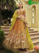 Load image into Gallery viewer, Adorable Orange Color Silk Ready Made Lehenga Choli with Embroidered, Sequins and Zari Work