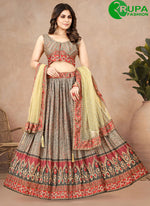 Load image into Gallery viewer, Eye Catchy Multi Color Digital Printed And Crushed Work Lehenga Choli
