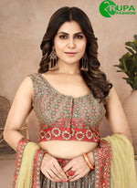 Load image into Gallery viewer, Eye Catchy Multi Color Digital Printed And Crushed Work Lehenga Choli