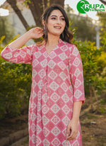 Load image into Gallery viewer, New Designer Pink Color Digital Print Work Rayon Kurti