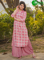 Load image into Gallery viewer, New Designer Pink Color Digital Print Work Rayon Kurti