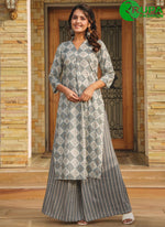 Load image into Gallery viewer, Attractive Grey Color And Digital Print Party Wear Kurti
