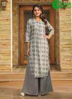Load image into Gallery viewer, Attractive Grey Color And Digital Print Party Wear Kurti