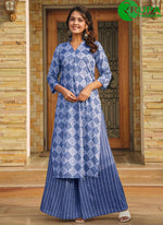 Load image into Gallery viewer, New Designer Blue Color And Rayon Cotton with Digital Print Kurti