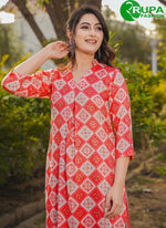 Load image into Gallery viewer, Eye Catchy Red Color Rayon splendid Print Party Wear Kurti
