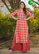 Load image into Gallery viewer, Eye Catchy Red Color Rayon splendid Print Party Wear Kurti