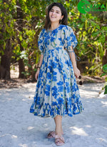 Load image into Gallery viewer, Gorgeous Blue Rayon Digital Print Work Designer for Casual Kurti