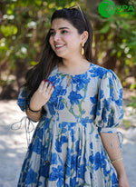 Load image into Gallery viewer, Gorgeous Blue Rayon Digital Print Work Designer for Casual Kurti