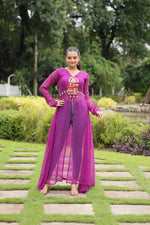 Load image into Gallery viewer, Distinctively Magenta Faux Georgette Party Wear Kurti