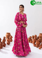 Load image into Gallery viewer, Attractive Magenta Color Chinon Readymade with Digital Print Work Lehenga Choli