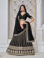 Load image into Gallery viewer, Wonderful Art Silk Lehenga Choli In Black Colour
