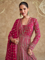 Load image into Gallery viewer, Beautiful Magenta Pink Georgette Designer Ready Made Gown