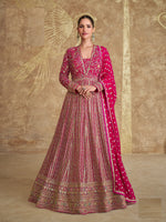 Load image into Gallery viewer, Beautiful Magenta Pink Georgette Designer Ready Made Gown