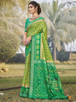 Load image into Gallery viewer, Beautiful Aqua Green Color Silk Party Wear Saree