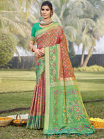 Load image into Gallery viewer, Awesome Green Color Silk Weaving Work Classic Saree