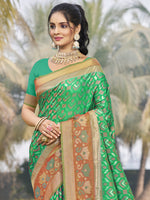 Load image into Gallery viewer, Speechless Green Color Silk Weaving Party Wear Saree