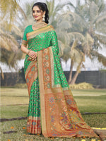 Load image into Gallery viewer, Speechless Green Color Silk Weaving Party Wear Saree