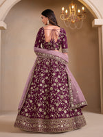 Load image into Gallery viewer, Eye Catchy Wine Art Silk Lehenga Choli