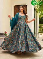 Load image into Gallery viewer, Morpeach Color Silk Designer With Digital Print Gown