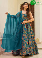 Load image into Gallery viewer, Morpeach Color Silk Designer With Digital Print Gown