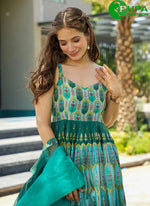 Load image into Gallery viewer, Eye Catchy Firozi Color Digital Print Work Silk Designer Gown