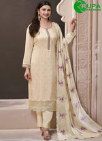 Load image into Gallery viewer, Magnetic Cream Color Silk New Designer Party Wear Suit