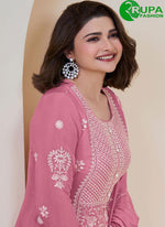 Load image into Gallery viewer, Marvolous Pink Color Embroidery work, Sequence Work And Zari Chinon Fabric Palazzo Salwar Suit
